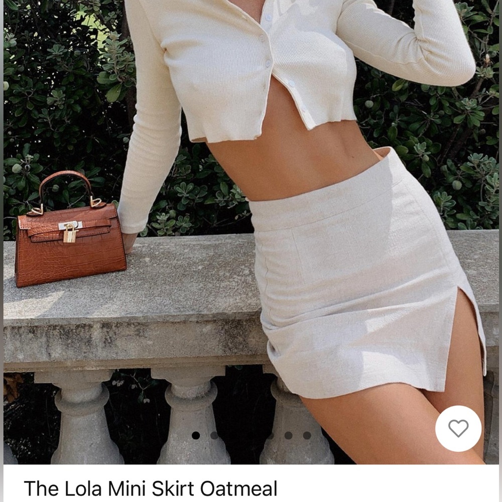 Linen Blend Mini Skirt | Princess Polly
